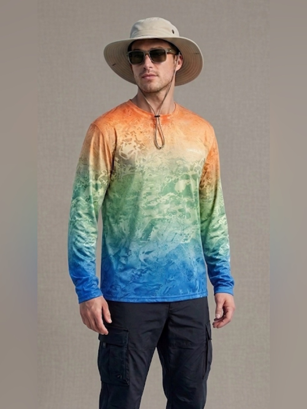 Magellan Outdoors Boys' RT Xtreme Tri Ombre Long Sleeve Shirt sz 2XL fish hiking